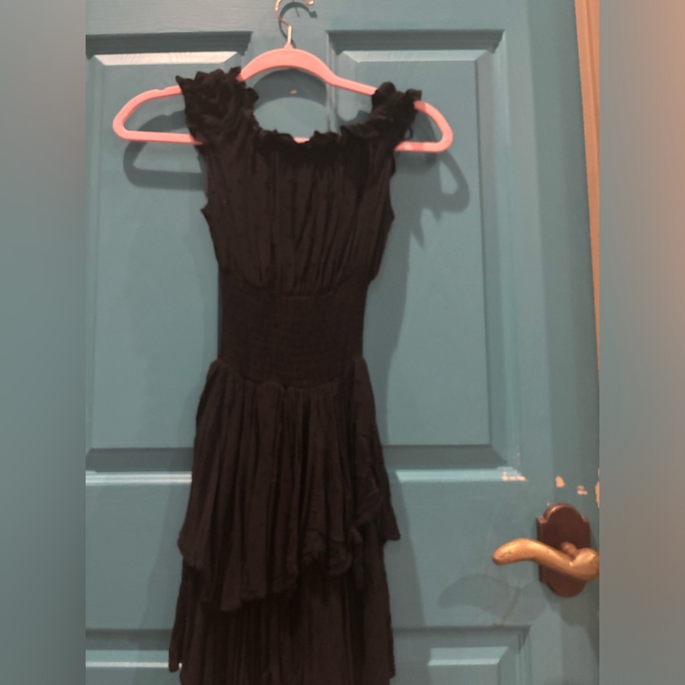 Ruffled black flowy dress